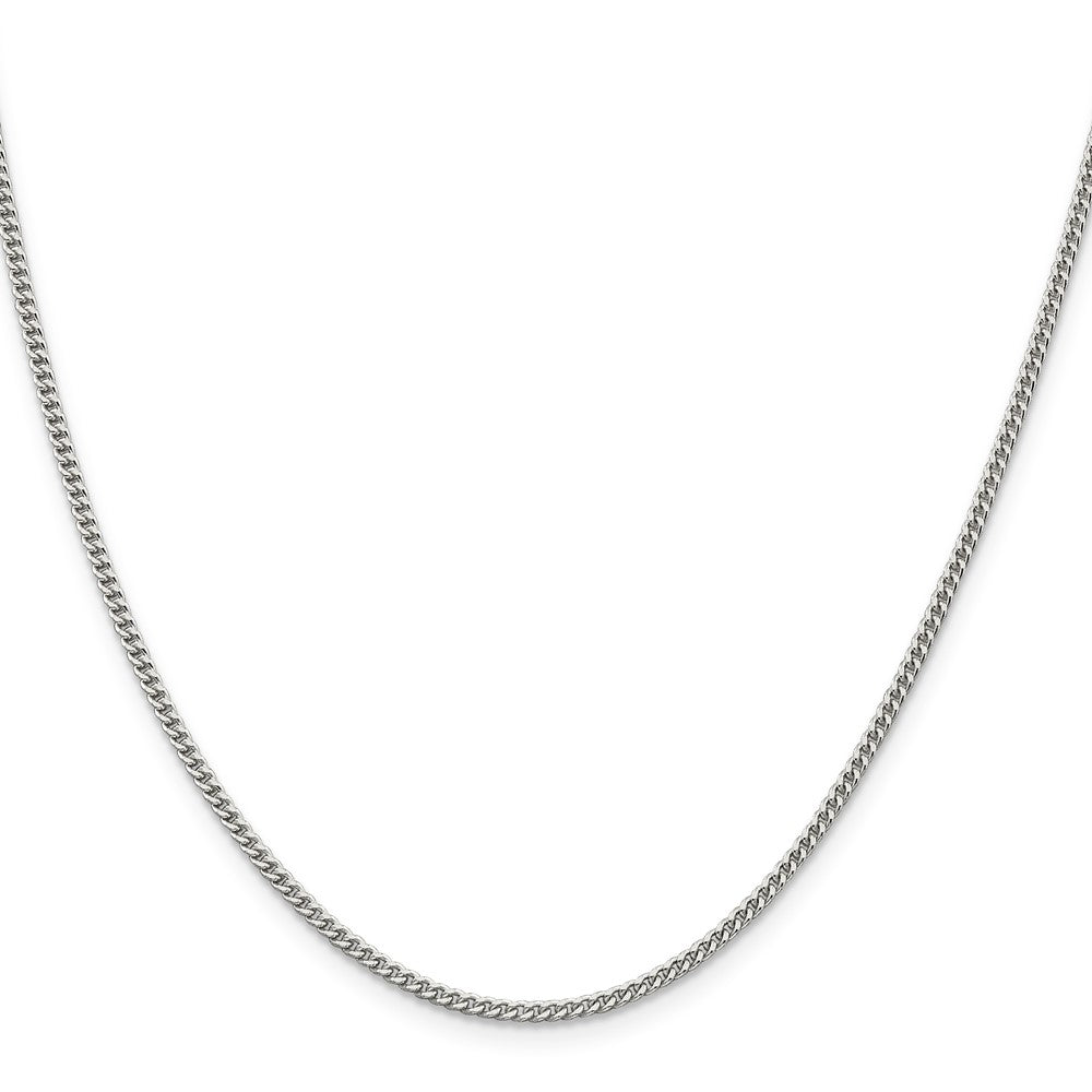 Sterling Silver Rhodium-plated 2mm Curb Chain 18 Inches