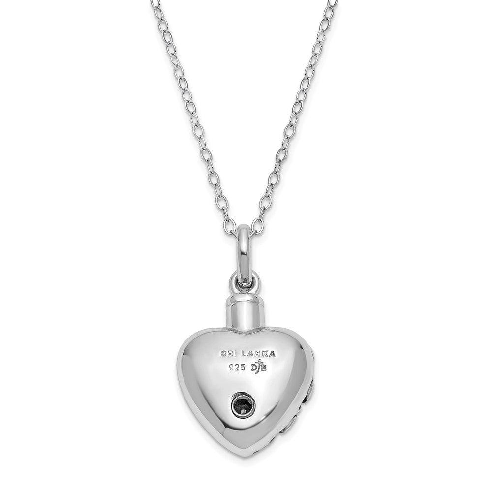 Sentimental Expressions Sterling Silver Antiqued Heart Remembrance Ash Holder 18 Inch Necklace 18 Inches