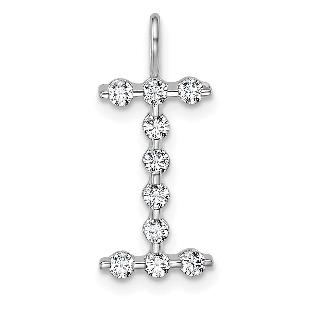 True Origin 14k White Gold 1/3 carat Lab Grown Diamond VS DEF Alphabet I Pendant