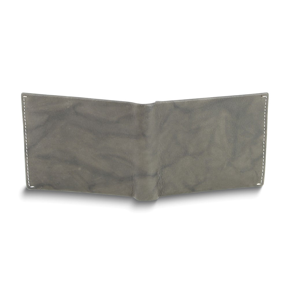 Brown Leather RFID Blocking Contrast Stitch Bifold Wallet with ID Window