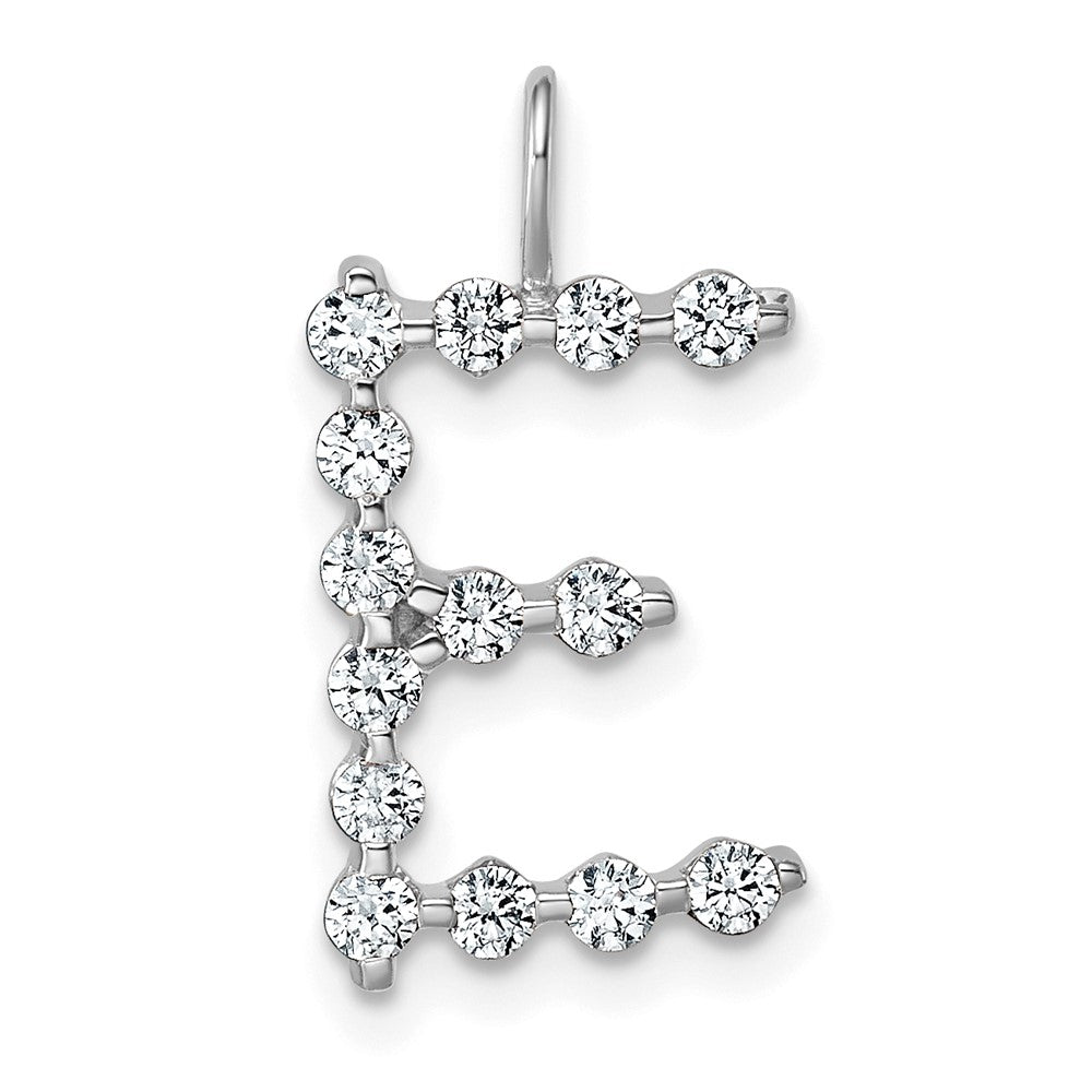 True Origin 14k White Gold 1/2 carat Lab Grown Diamond VS DEF Alphabet E Pendant