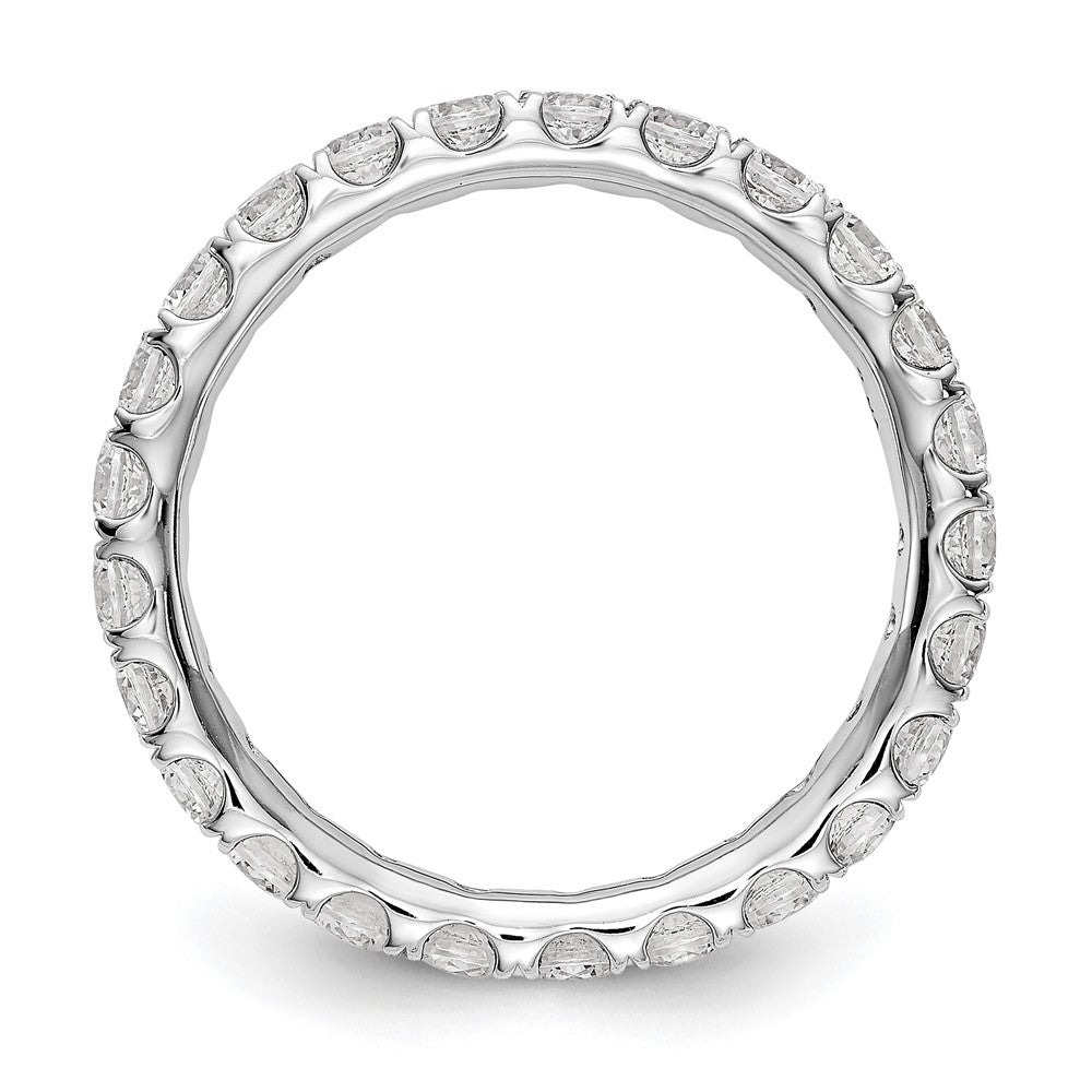 14k White Gold 1 1/2 carat Lab Grown Diamond VS/SI+ G+ Size 8 Shared Prong Eternity Band