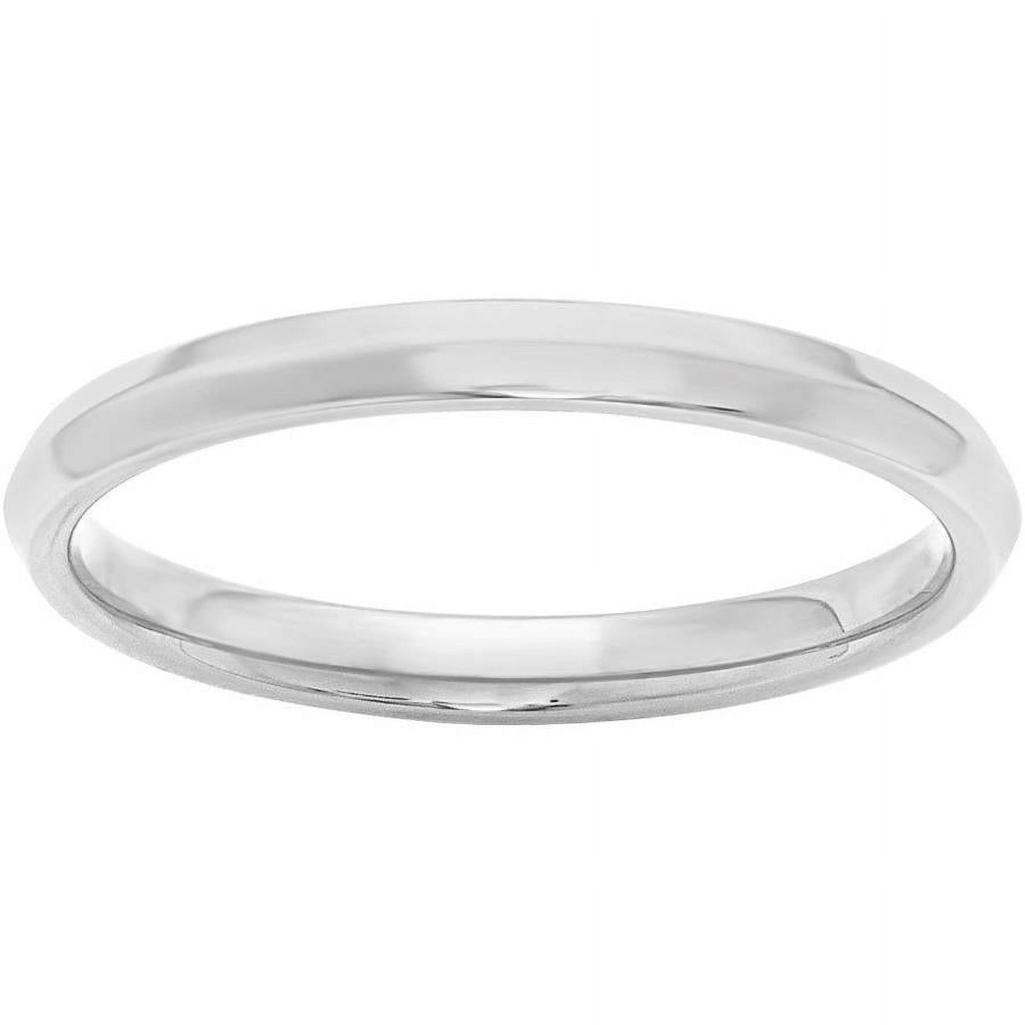Primal Gold 10 Karat White Gold 2.5mm Knife Edge Comfort Fit Band Size 6.5