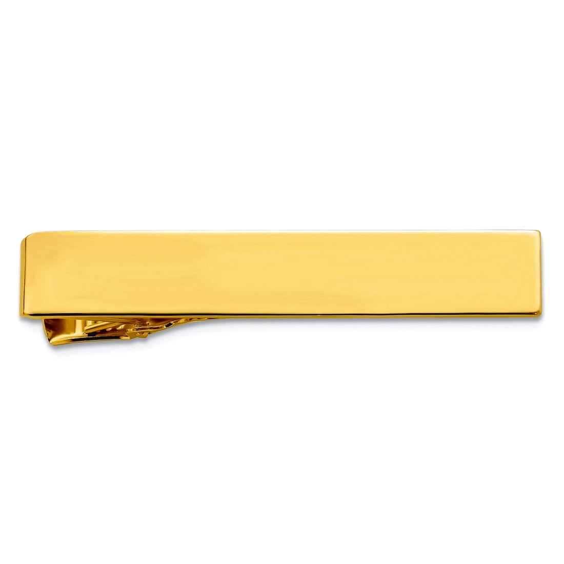 Gold Plated Solid Engravable (front only) Polished Tie Bar 53x9mm Wide-Tie Clip for Men