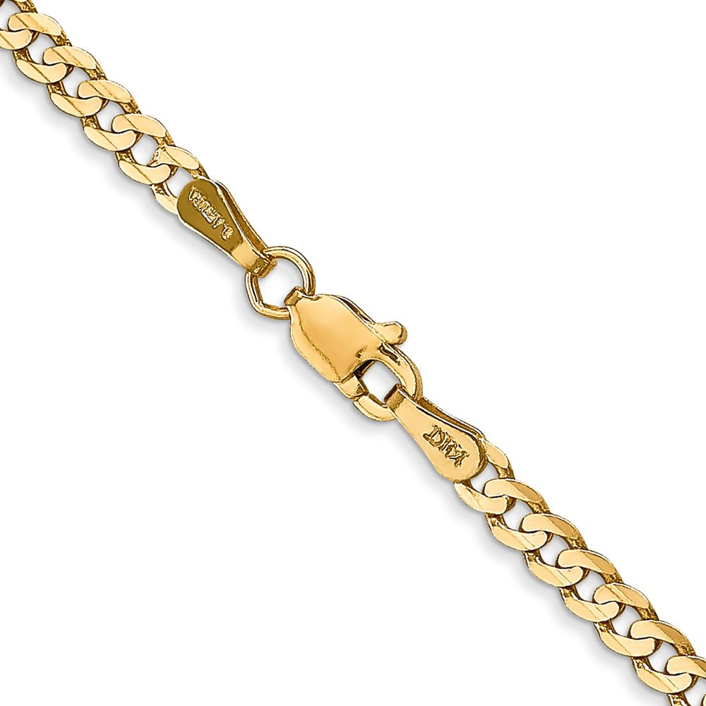 14k 3mm Open Concave Curb Chain