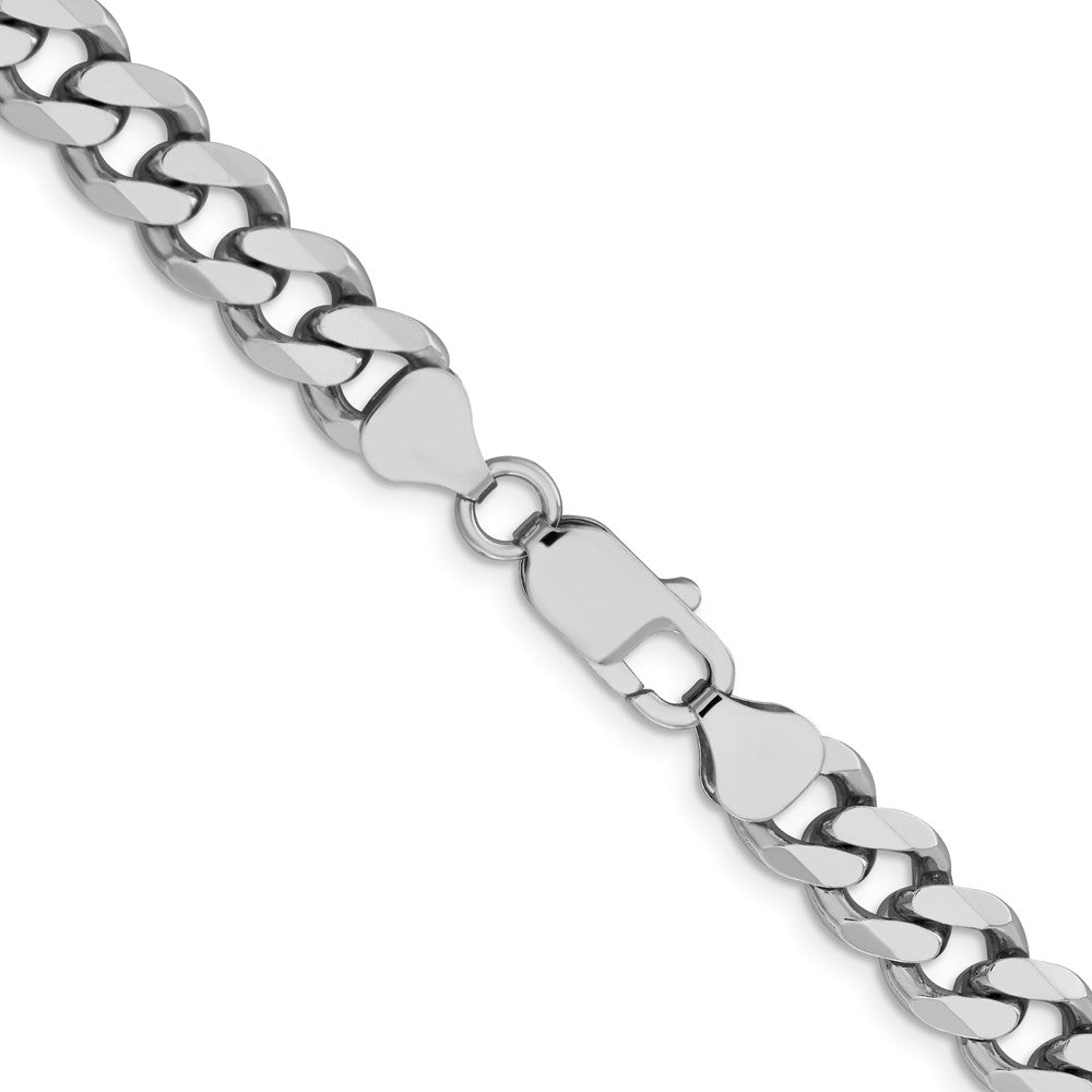 Sterling Silver Rhodium-plated 8.3mm Curb Chain 26 Inches