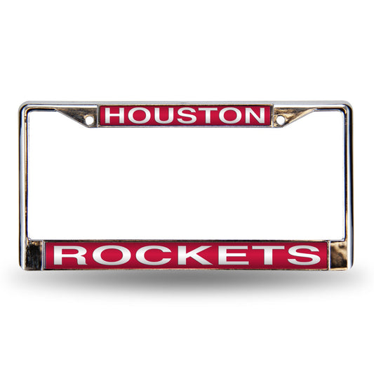 Houston Basketball Rocket's Chrome Metal Laser Cut License Plate Frame