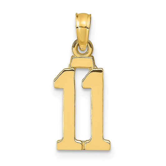 14k Polished Number 11 Pendant