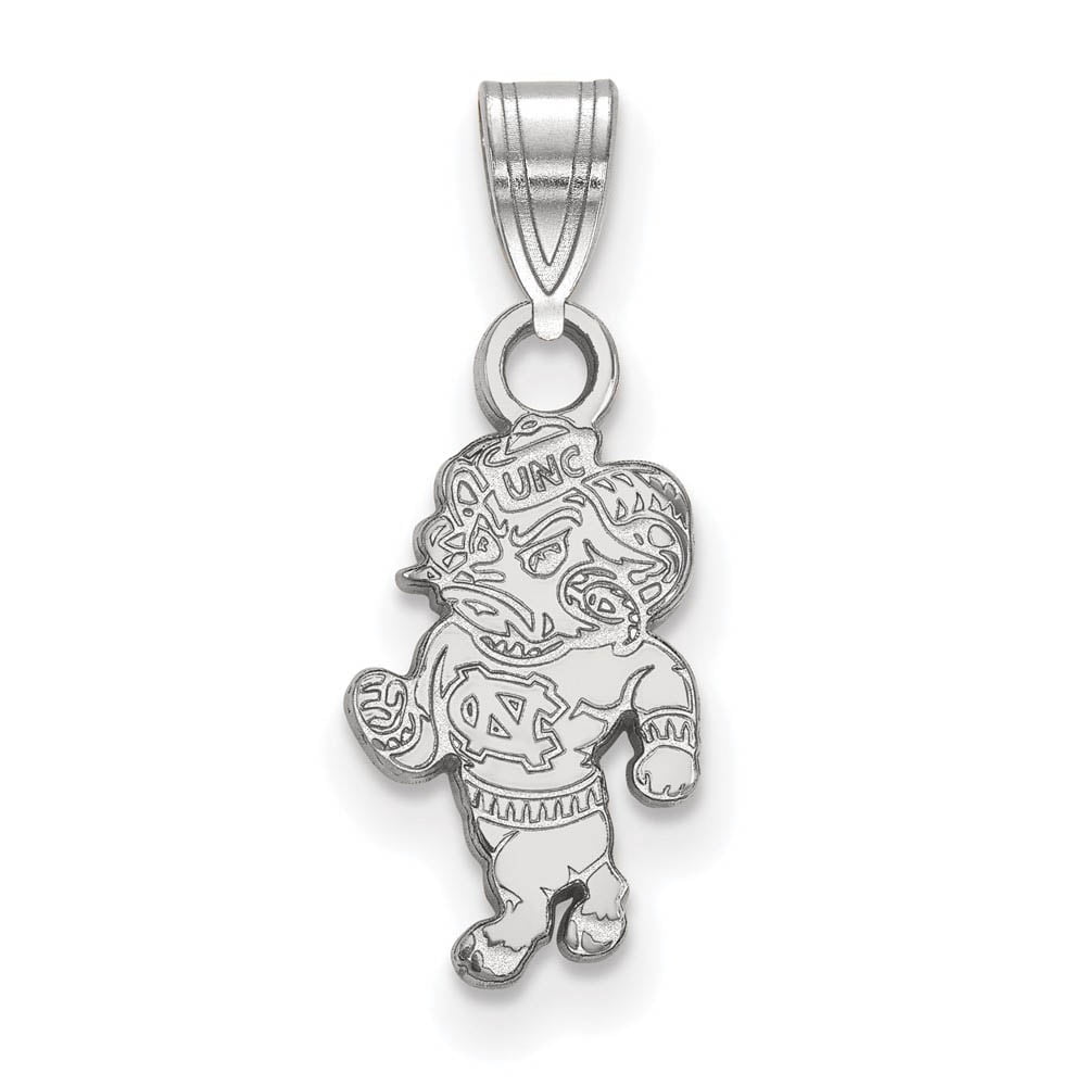 Sterling Silver Rhodium-plated LogoArt University of North Carolina Ram Small Pendant QSS055UNC