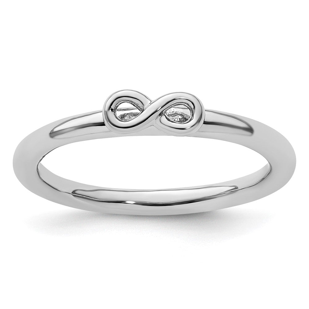 Sterling Silver Stackable Expressions Rhodium Infinity Symbol Ring Size -6