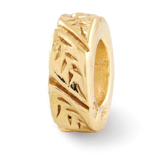 Sterling Silver Gold-plated Reflections Leaf Design Spacer Bead