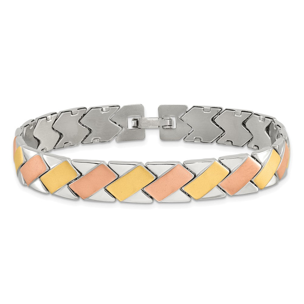 Stainless Steel Rose & Gold-plated 8in Bracelet