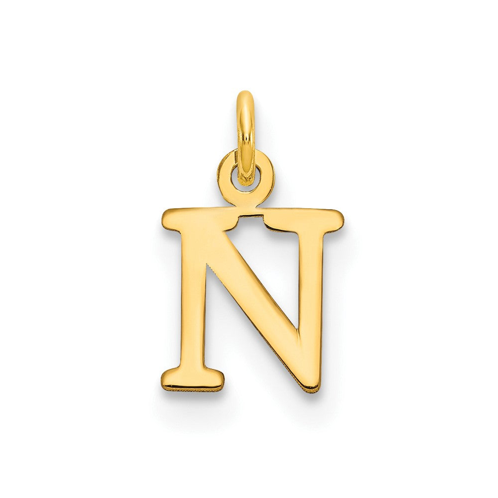 Sterling Silver/Gold-plated Cutout Letter N Initial Charm