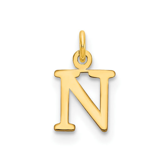 Sterling Silver/Gold-plated Cutout Letter N Initial Charm