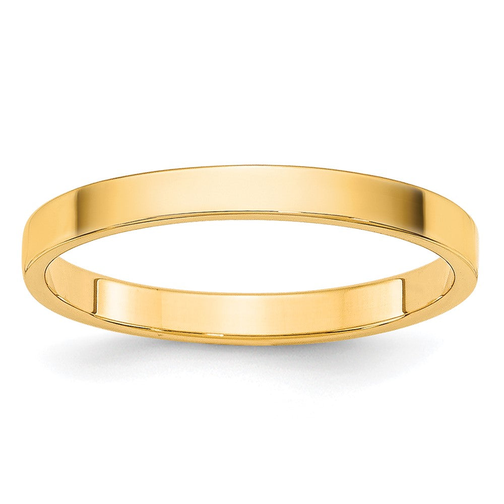 14k Yellow Gold 2mm Lightweight Flat Wedding Band Size 12.5