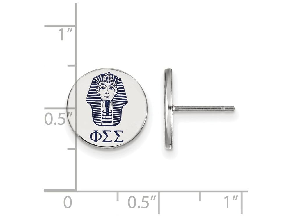 Sterling Silver Official Licensed Greek Sororities Phi Sigma Sigma (???) Enameled Post Earrings