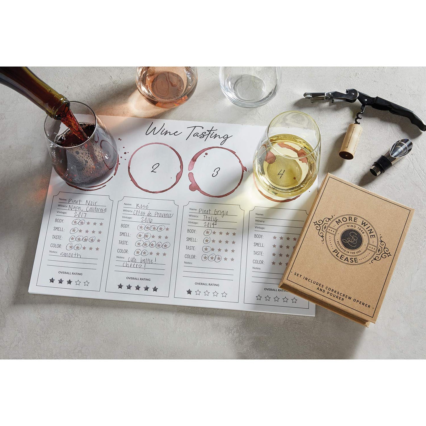 Santa Barbara Design Studio SIPS Drinkware Cardboard Book Gift Set, 2-Piece, Wine Service Tools