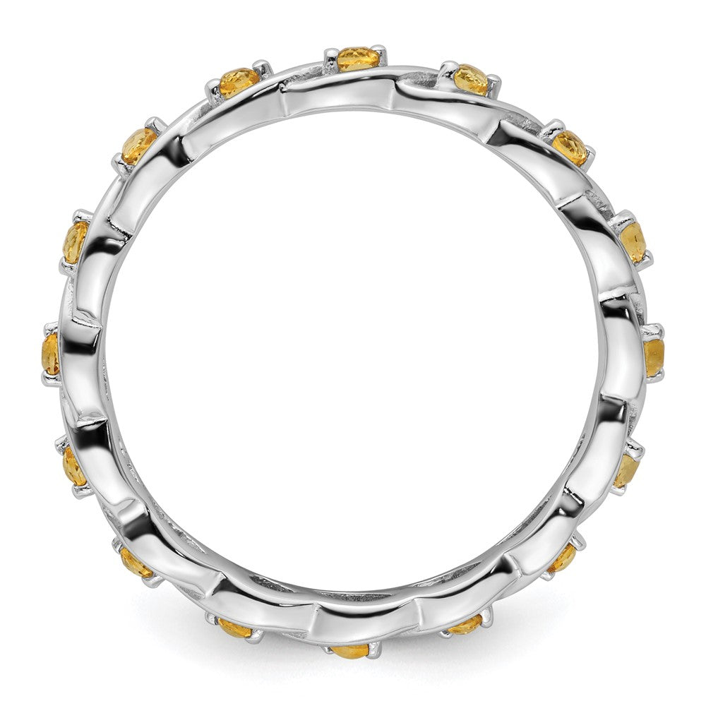 Sterling Silver Stackable Expressions Citrine Ring Size -9