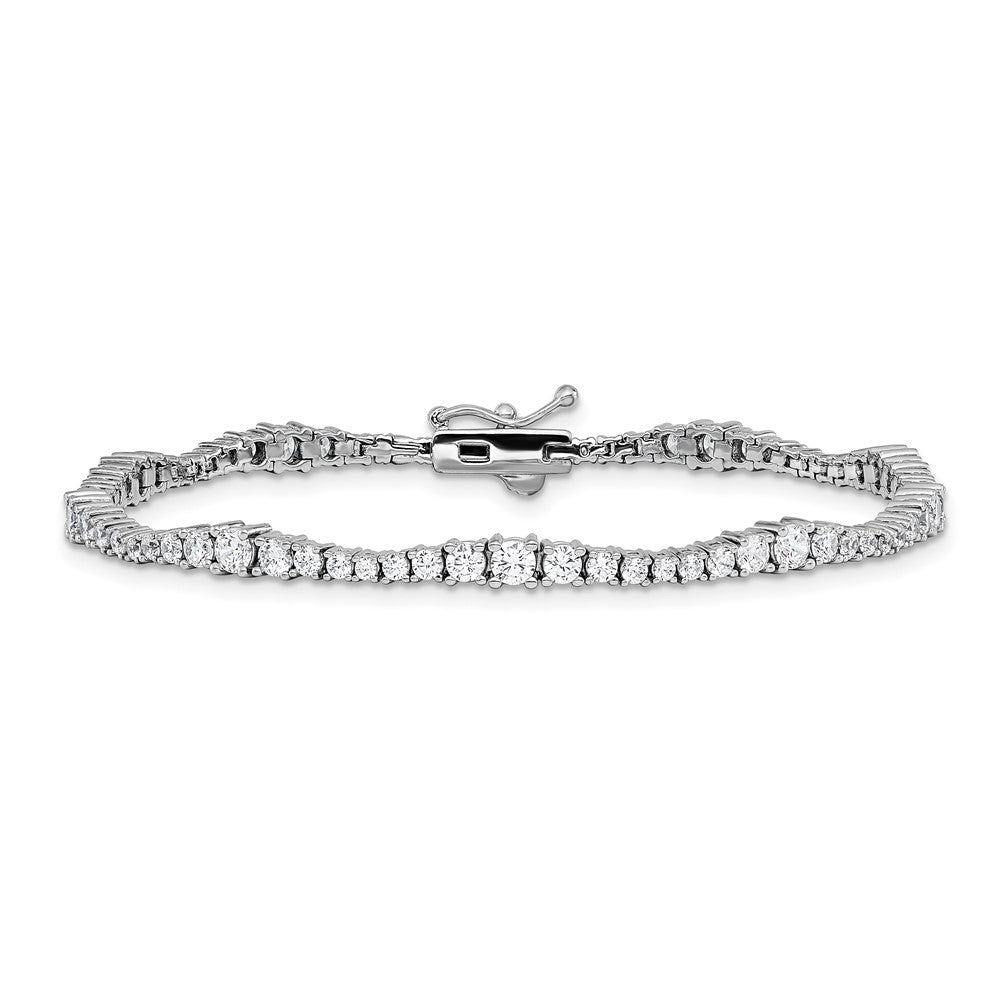 Sterling Shimmer Sterling Silver Rhodium-plated CZ 79 Stone 7 inch Bracelet 7 inches