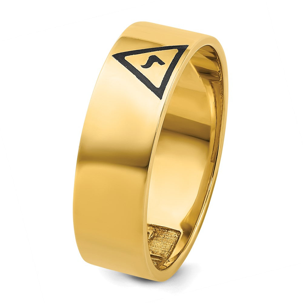 IBGoodman 14k Men's Polished with Black Enamel 14th Degree Grand Elect Masonic Ring Size 10