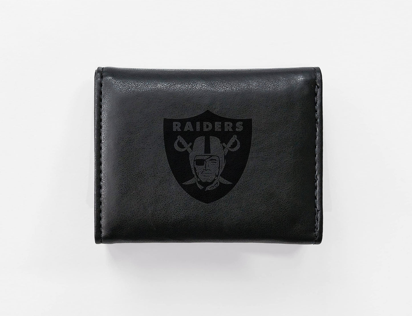 Rico Industries Las Vegas  Football Laser Engraved Black Tri-Fold Wallet - Men's Accessory