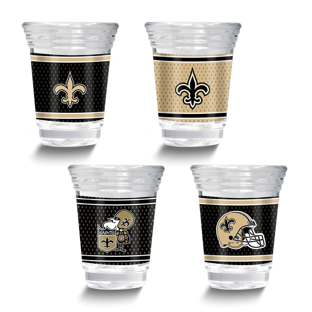 NFL New Orleans Saints 4-piece 2 oz. Shot Glass Set