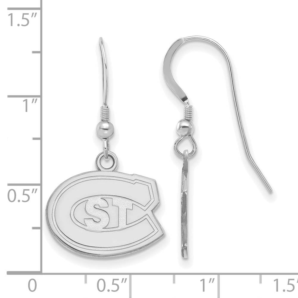 LogoArt Sterling Silver St. Cloud State Small Dangle Earrings Wire