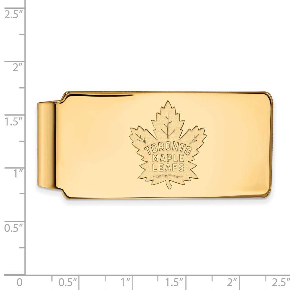 Sterling Silver Gold-plated NHL LogoArt Toronto Maple Leafs Money Clip Q-GP015MLE