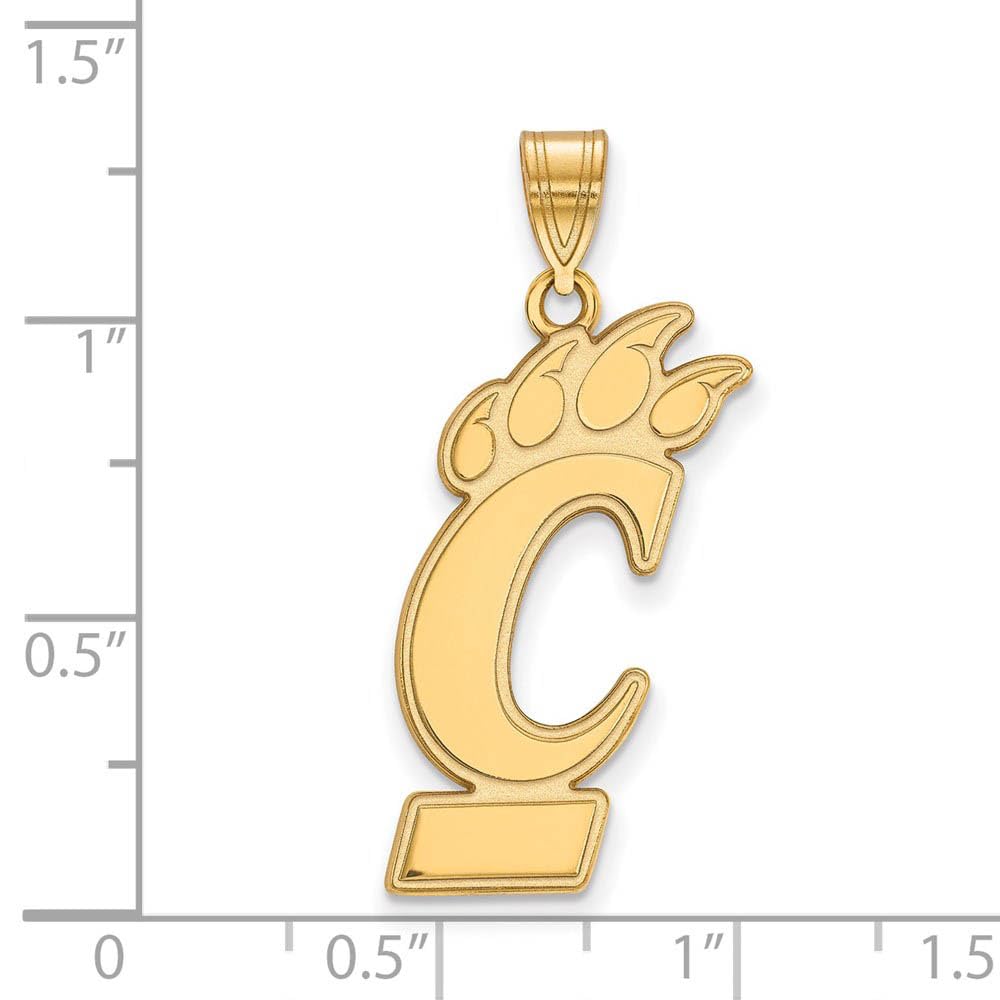 14k Gold Plated Silver U of Cincinnati XL Pendant