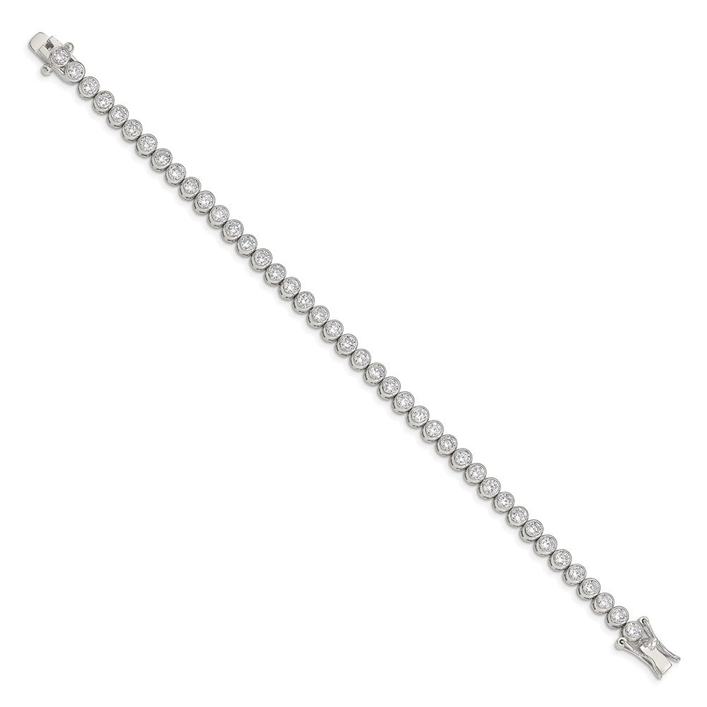 Sterling Silver Rhodium-plated CZ 7 inch Tennis Bracelet 7 inches