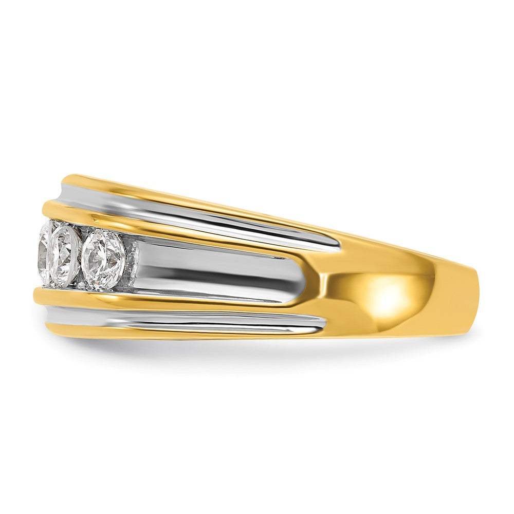 IBGoodman 14k with White Rhodium 1 carat Lab Grown Diamond VS/SI+ G+ Complete Polished Men's Ring