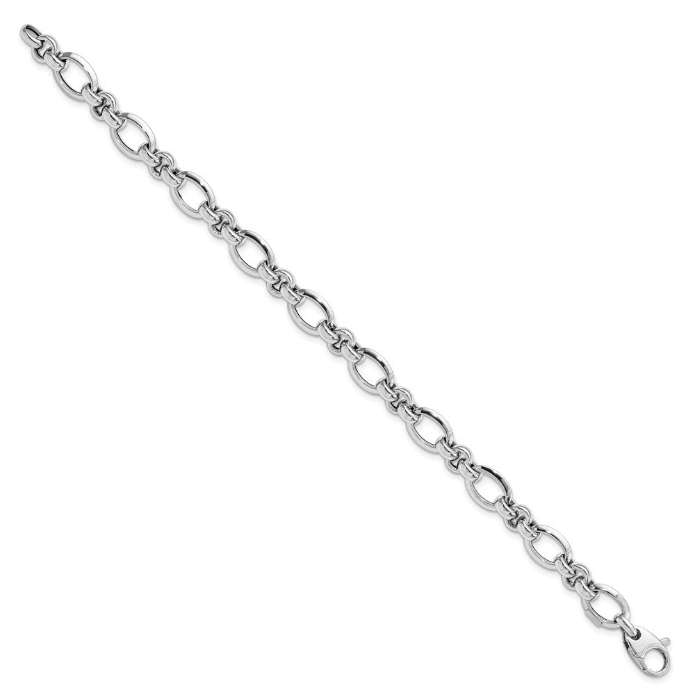14K White Gold Polished Bracelet 7.5  inches