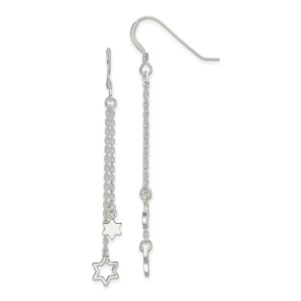 Sterling Silver Rhodium Plated Twisted 3.5x45mm Hoop Earrings