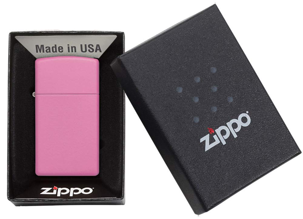 Zippo Slim Pink Matte Pocket Lighter