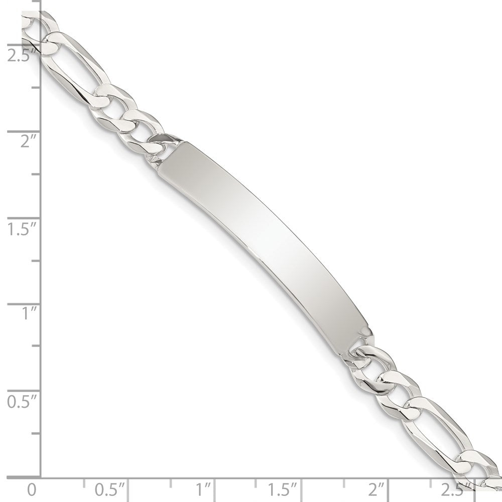 Sterling Silver Figaro Link ID Bracelet 8.5 inches