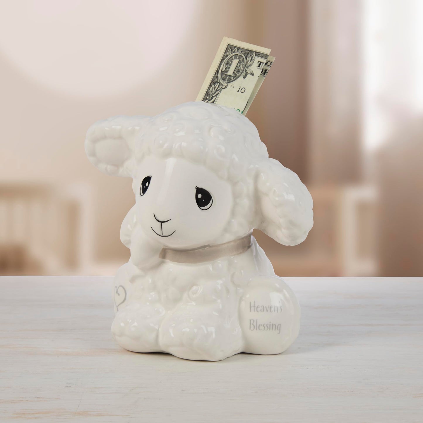 Precious Moments 192435 Heaven's Blessings Ceramic Lamb Bank