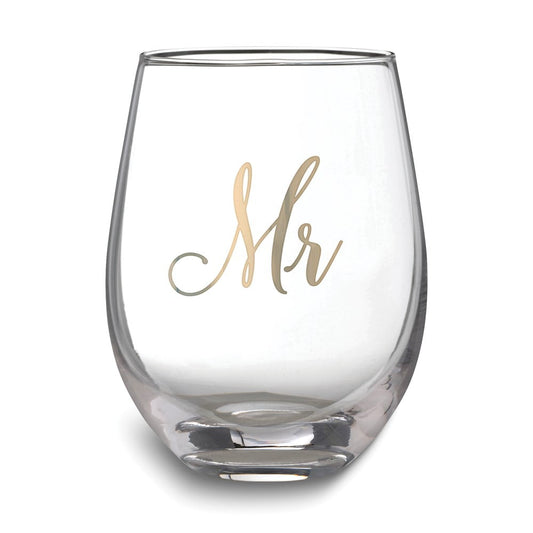 Lillian Rose Gold Mr. Stemless Wine Glass