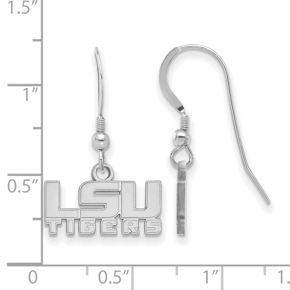LogoArt SS045LSU Sterling Silver Louisiana State University Extra Small Dangle Earrings