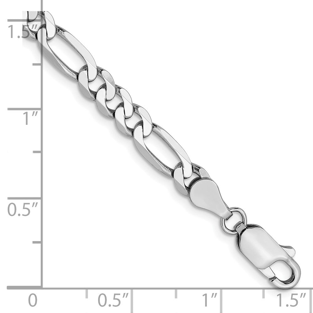 14K White Gold 5mm Flat Figaro Chain 7  inches