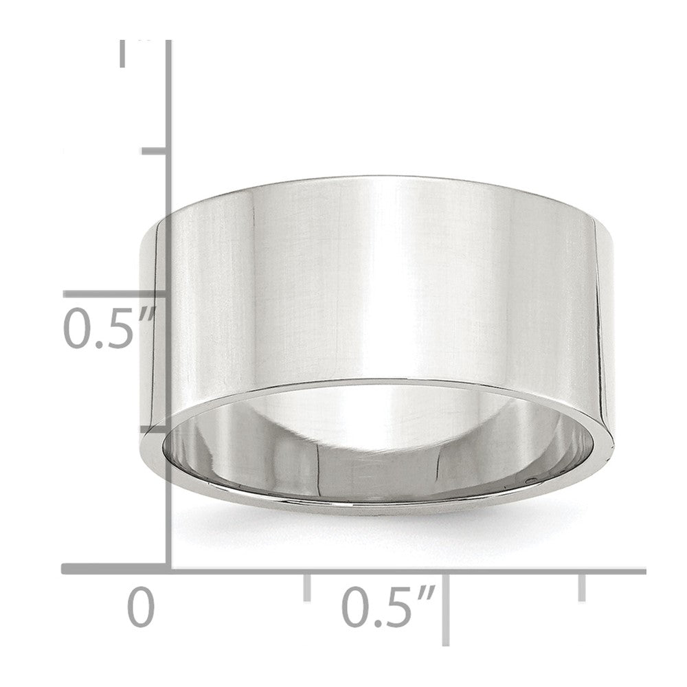 Sterling Silver 10mm Lightweight Flat Size 10.5 Band