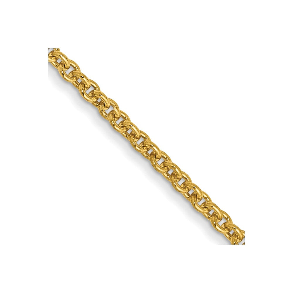 14K 26 inch 1.4mm Round Open Link Cable with Lobster Clasp Chain
