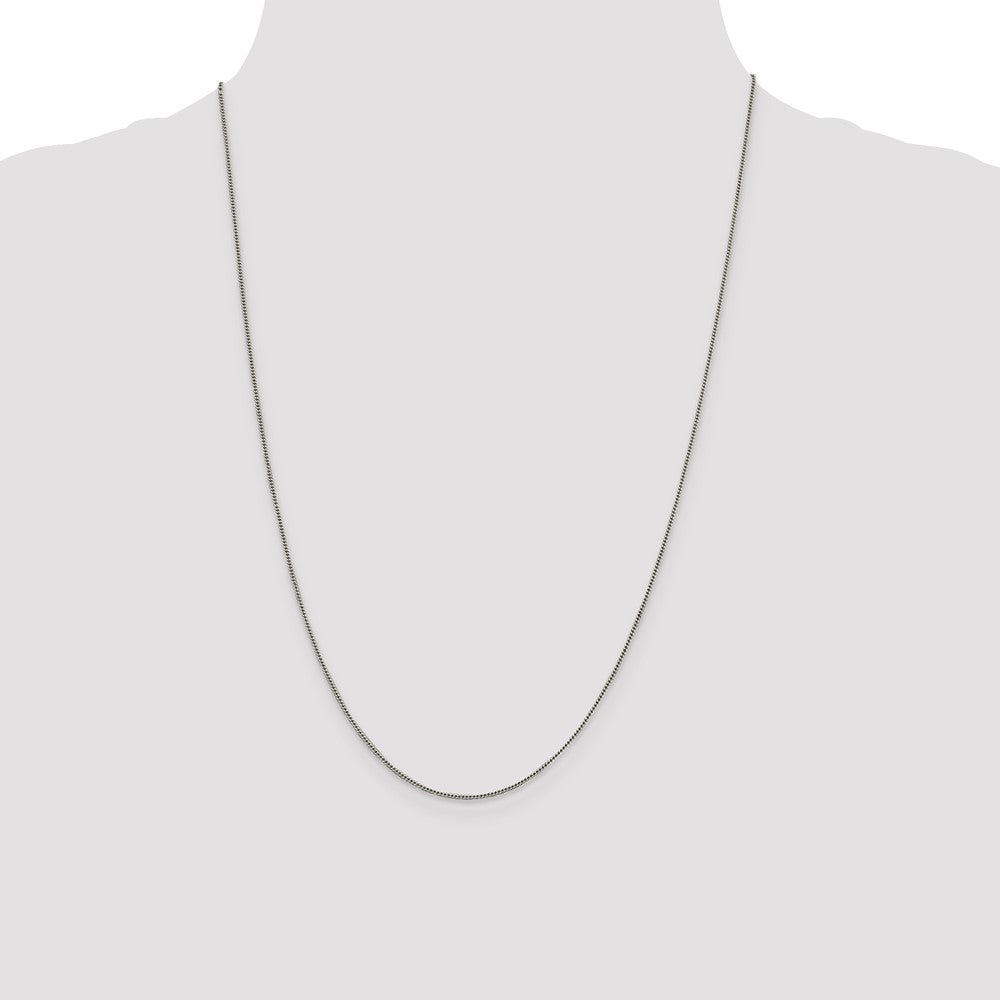 Sterling Silver 1mm Curb Chain 24 Inches