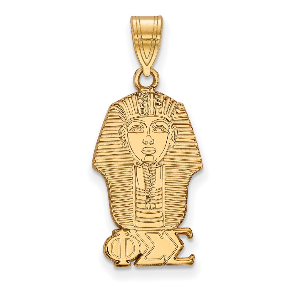 Sterling Silver Gold-plated LogoArt Phi Sigma Sigma Sorority Symbol Medium Pendant