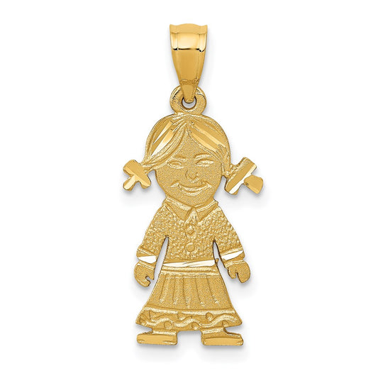 14k Girl Charm Yellow Gold