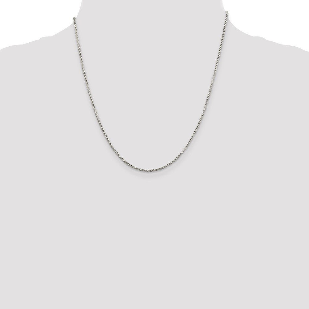 Sterling Silver 1.75mm Twisted Box Chain 20 Inches
