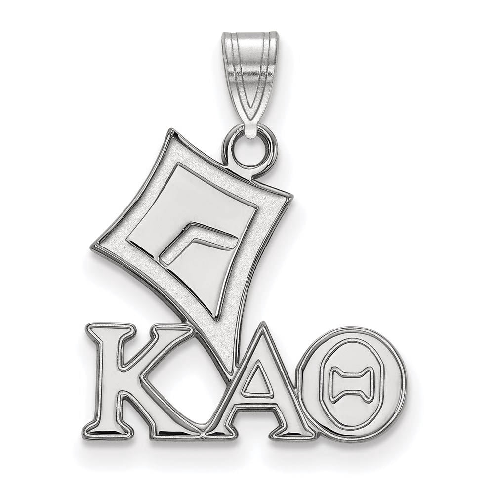 Sterling Silver LogoArt Official Licensed Greek Sororities Kappa Alpha Theta (???) Small Pendant
