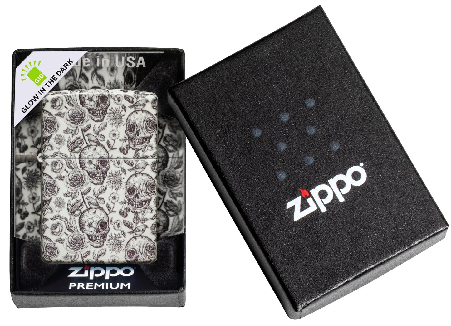 Zippo Skeleton Glow-in-the-Dark 540 Color Pocket Lighter