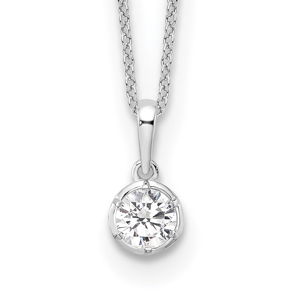 True Origin 14k White Gold 1/2 carat Lab Grown Diamond VS DEF 18 inch Solitaire Pendant Necklace