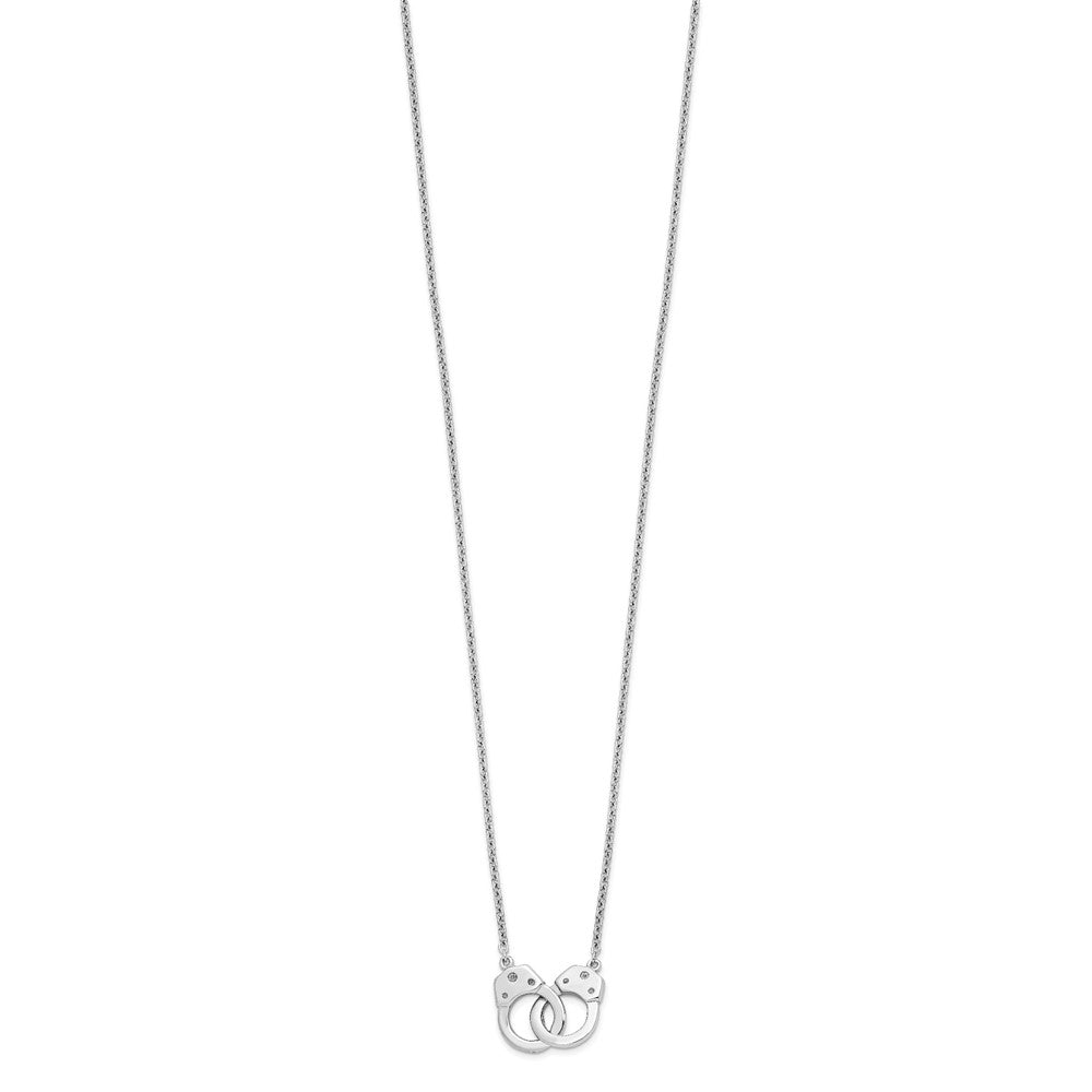 Sterling Silver Rhodium-plated Handcuff Necklace 18 Inches