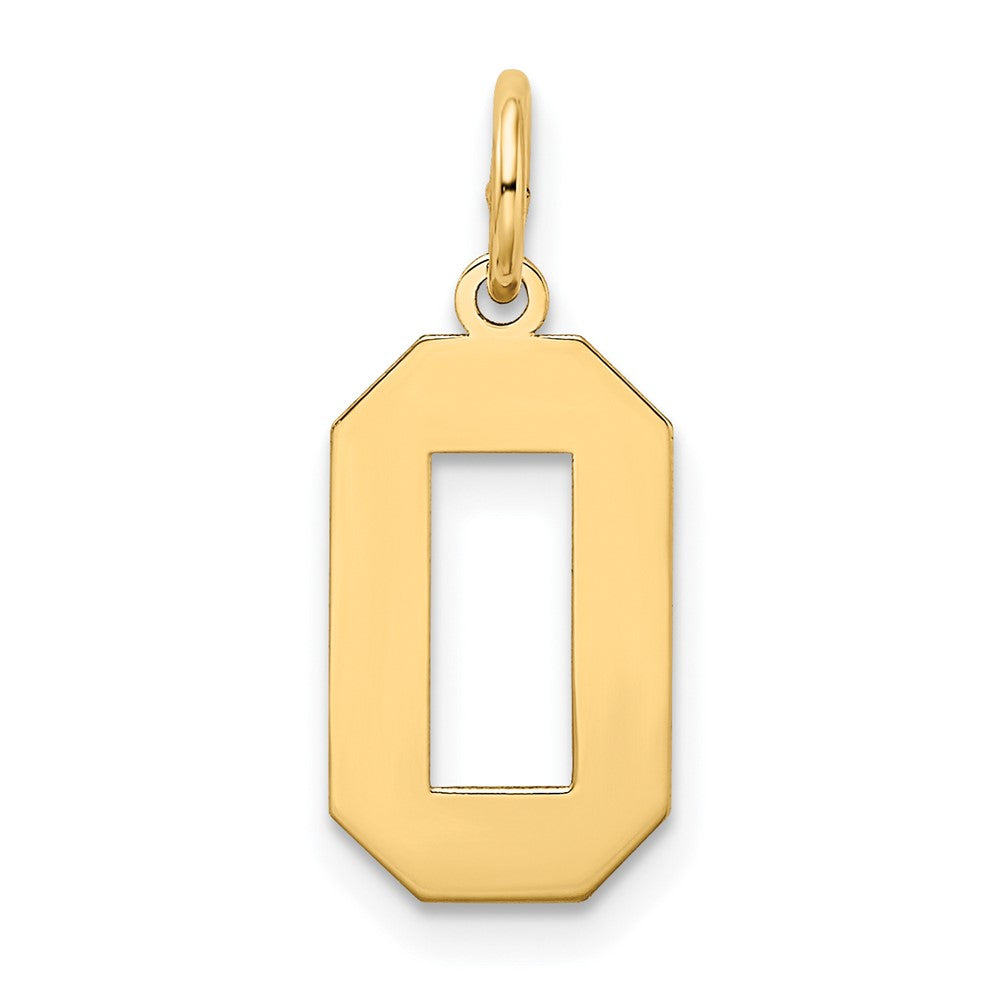 14k Medium Satin Number 0 Charm